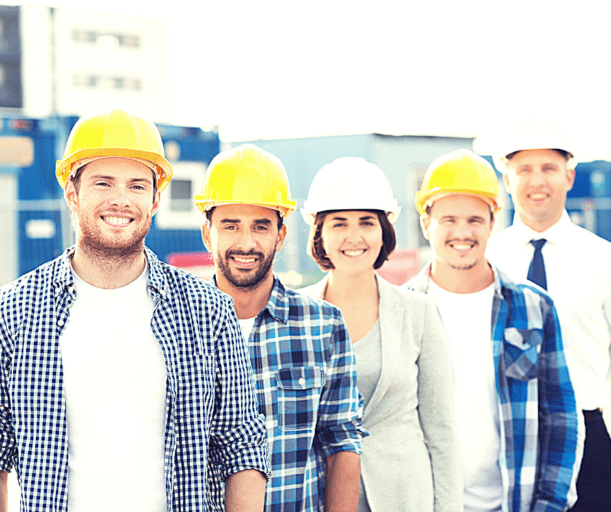 contractors with hard hats
